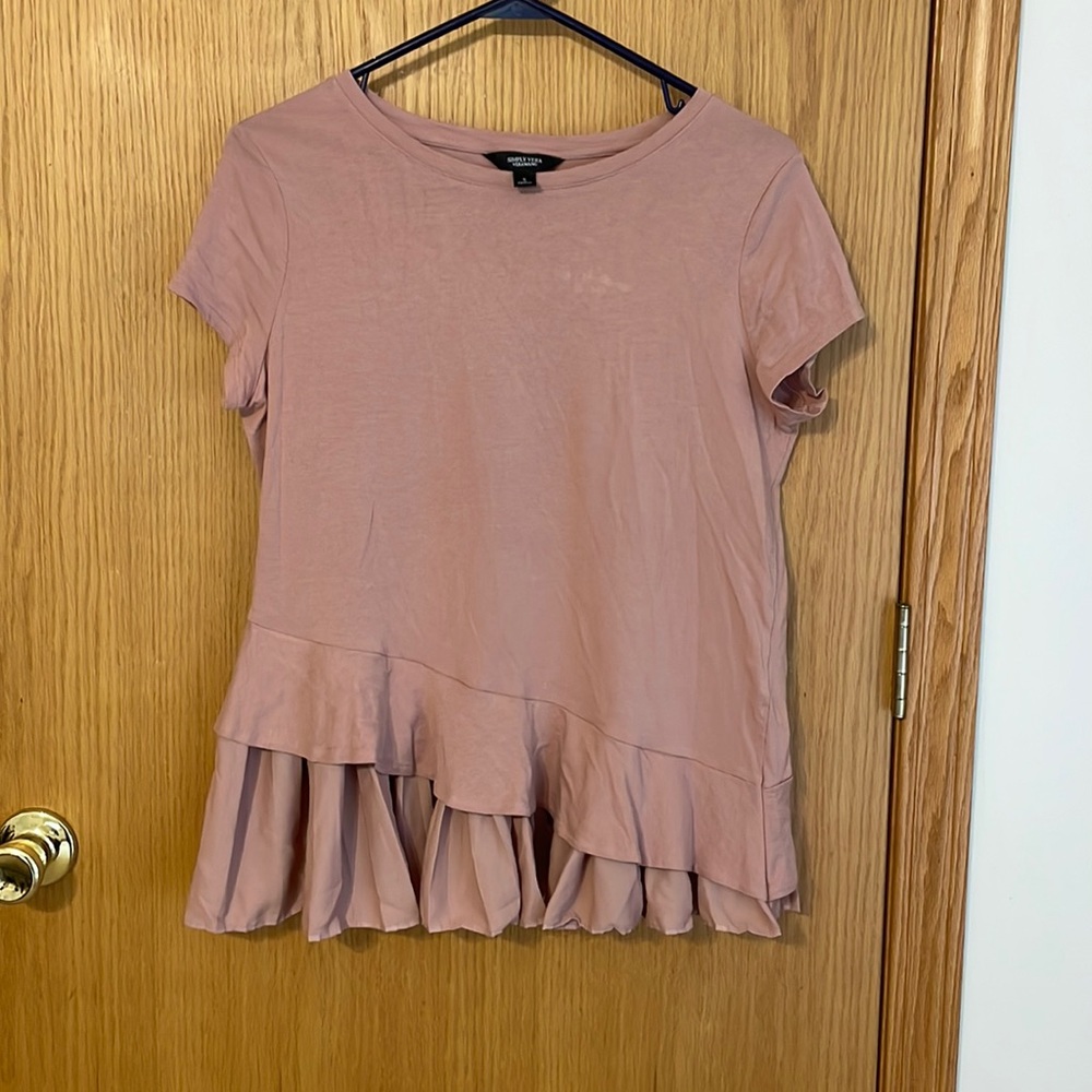 Vera Wang dusty rose top with pleats